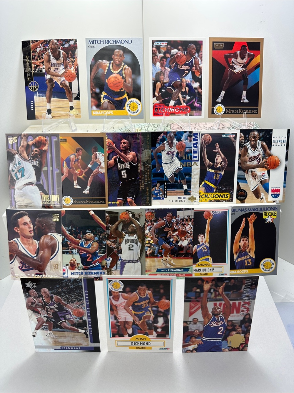 Mitch “Rock” Richmond vintage lot of 19 w/ Hurley/Edney/Marciulionis rookies